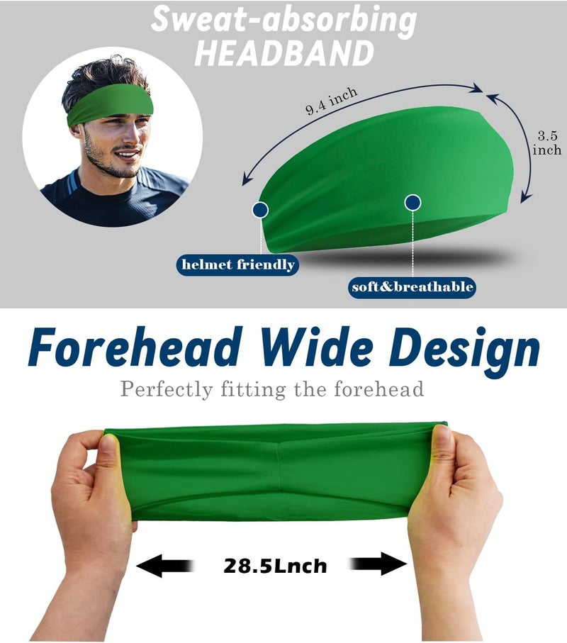 Supeniu Headband for Men & Women, Sweat Wicking Sports Sweatband Headbands, Workout Running Training Yoga Basketball Hairband - Image 2